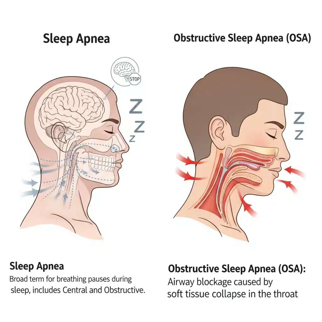 central sleep apnea vs osa